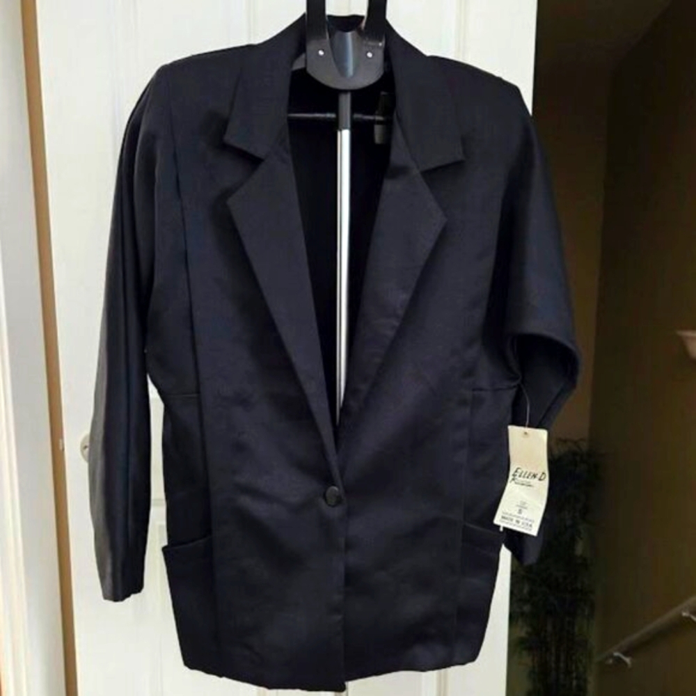 NWT Vintage Ellen D Kollection black blazer sz small